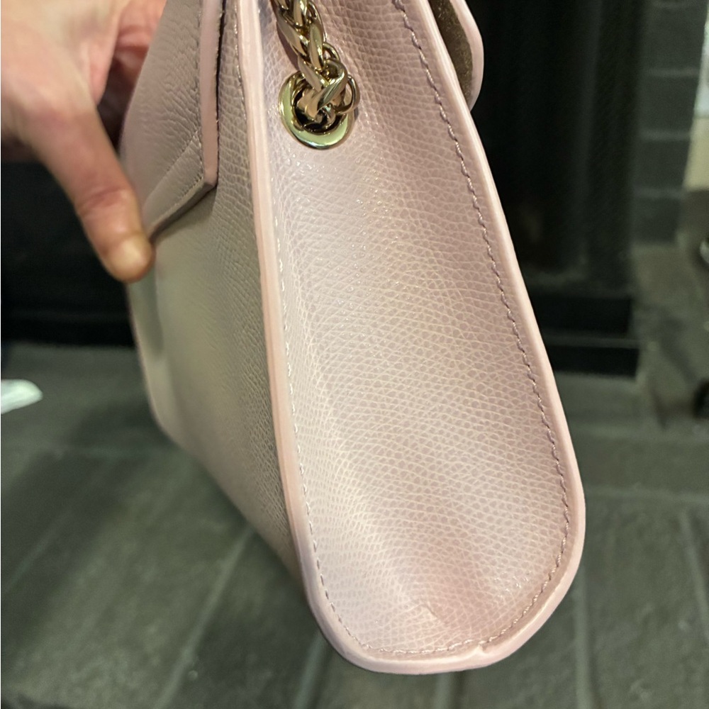 Furla Pale Pink Leather Crossbody with Silver Tone Lock - Picture 4 of 5